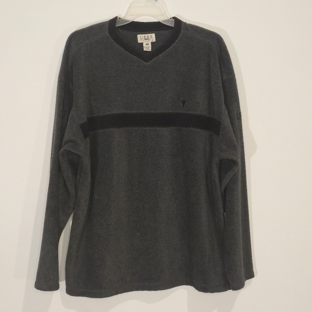 Dark Gray UT University of Texas Longhorns V-neck Sweatshirt Size XXL